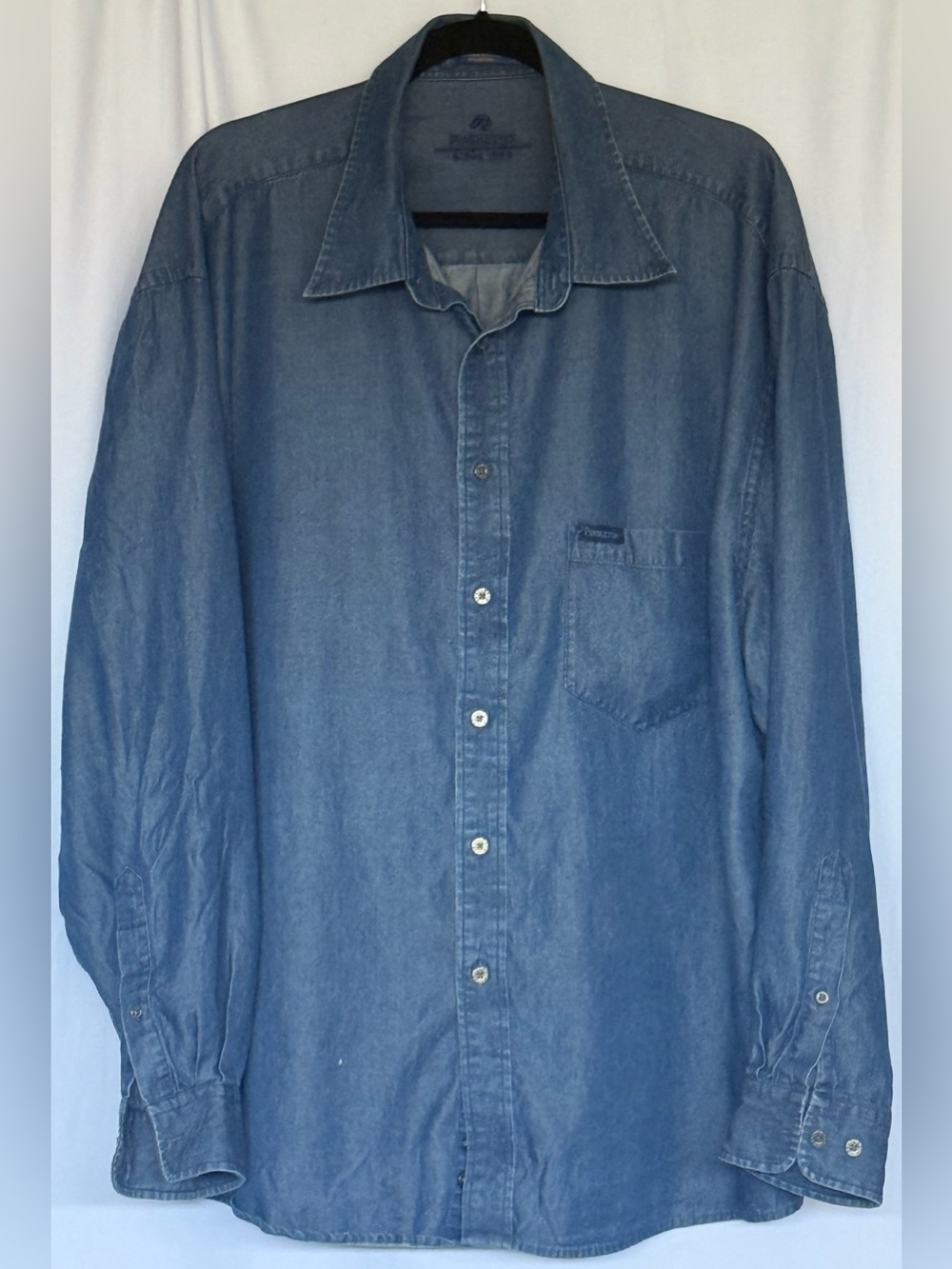 Pendleton Dress Denim Shirt Men’s XXL Tencel Lyocell Cotton Blue Chambray